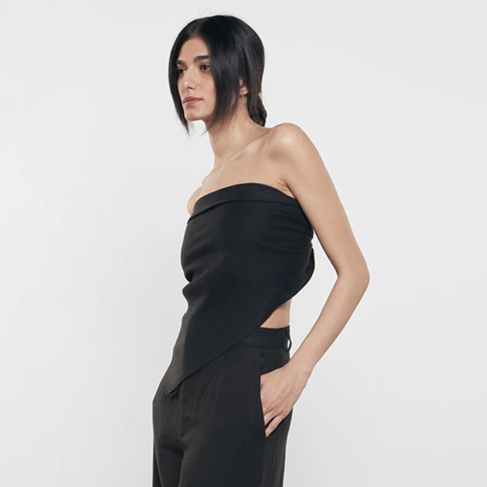 Enza Costa Black Strapless Top